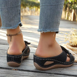 Flower Open Toe Wedge Sandals