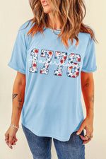 America 1776 Floral Print Relaxed T Shirt