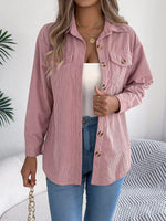 Casual Corduroy Button-Up Shacket