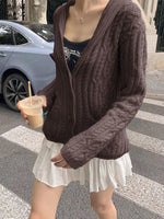 Cable Knit Button Up Cardigan