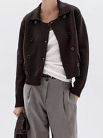 Double-Breasted Knit Cardigan