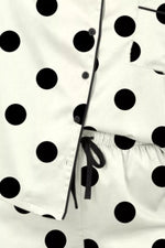 Polka Dot Button Up Top and Shorts Lounge Set
