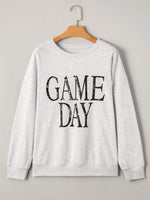 Washed GAME DAY Graphic Baggy Sweatshirt