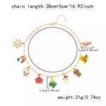 18K Gold-Plated Resin Christmas Theme Necklace