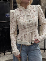 Lace Button-Up Shirt