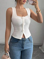 Flower Square Neck Tank