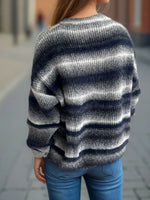 Gradient Round Neck Dropped Shoulder Sweater