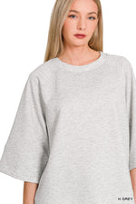 Zenana Scuba 3/4 Sleeve Pullover