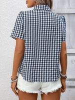 Plaid Button-Up Short Sleeve Shirt