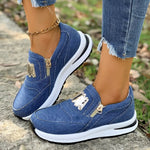 Round Toe Platform Slip-Ons
