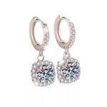1 Carat Moissanite 925 Sterling Silver Hoop Drop Earrings