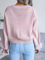 Cloud Pattern Button-Up Cropped Cardigan