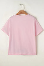 Color Block Round Neck Short Sleeve T Shirt