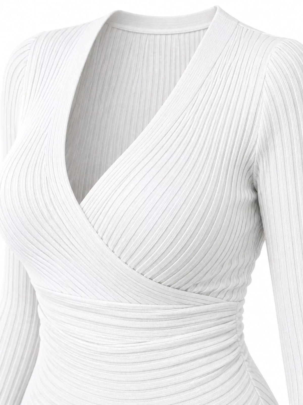 Full Size Ribbed Long Sleeve Slim Fit T-Shirt Plus Size