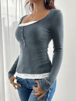 Lace Detail Long Sleeve T-Shirt