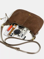 Vintage Suede Hobo Shoulder Bag