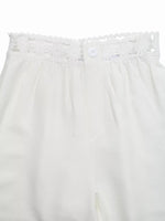 High Waist Wide Leg Pants with Crochet Trim