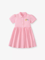 Children's Rainbow Embroidered Polo Dress