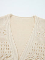 Hollowed Knit Open Front Cardigan