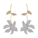 Rhinestone Flower Dangle Earrings