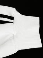 Striped Sleeve Zip-Up Drawstring Hoodie