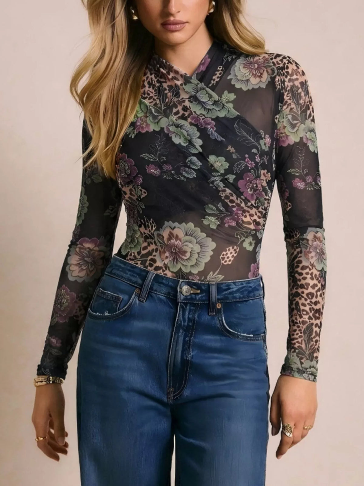Mesh Long Sleeve Bodysuit