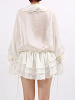 Flower Ruffled Long Sleeve Dress