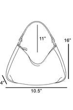 Fame Suede Faux Leather Trim Hobo Bag
