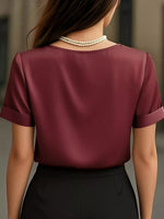 V-Neck Satin Blouse