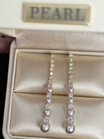 Pearl Zircon Drop Earrings