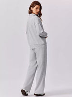 Relaxed Fit Quarter-Zip Top and Pants Set