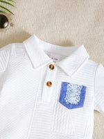 Children's Textured Polo Shirt & Ripped Shorts Set