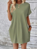 Short Sleeve Mini Tee Dress with Pockets