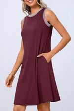 Round Neck Sleeveless Mini Tank Dress