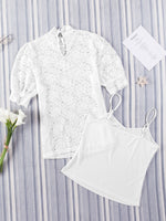 Cami & Lace Short Sleeve Blouse Set
