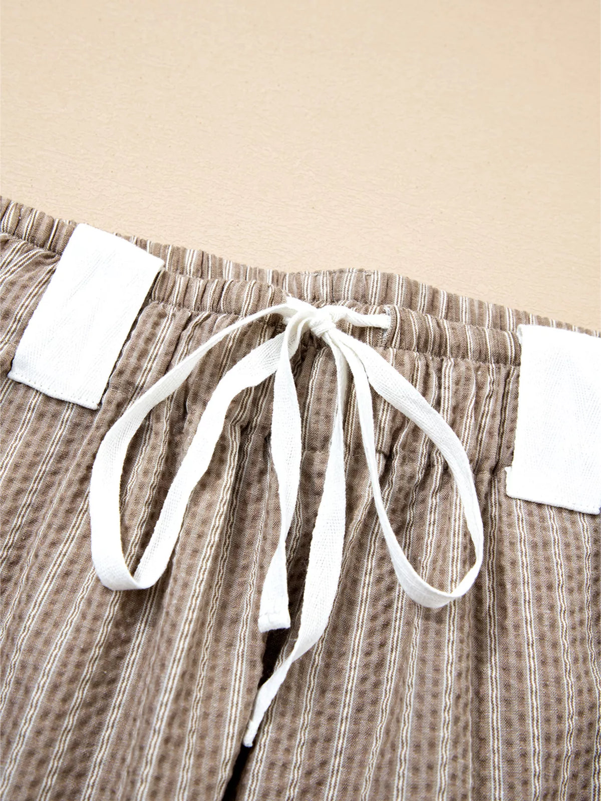 Stripe Drawstring Cargo Jogger Pants with Pockets