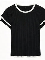 Peter Pan Collar Short Sleeve T-Shirt
