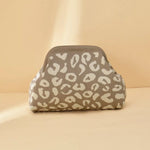 Portable Contrast Knit Clutch
