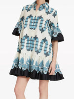 Floral Print Ruffle Sleeve Mini Dress