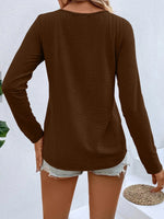 Full Size V-Neck Long Sleeve T-Shirt Plus Size