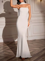 Tube Mermaid Maxi Dress with Scarf Detail