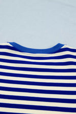 Striped Ruffle Sleeve Top and Shorts Set