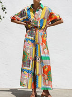 Printed Button Up Shirt and Pants Set