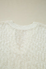 Notched Cap Sleeve Knit Top