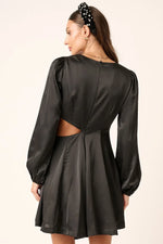 Mittoshop Satin Side Cutout Detail Mini Dress