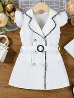 Children's Double Breasted Belt Dress