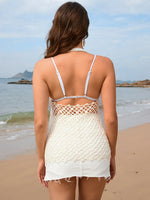 Tied Openework Halter Neck Cover-Up