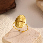 Hammered Disc Open Ring
