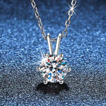 2 Carat Moissanite 925 Sterling Silver Pendant Necklace