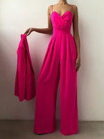 Full Size Spaghetti Strap Wide Leg Jumpsuit Plus Size